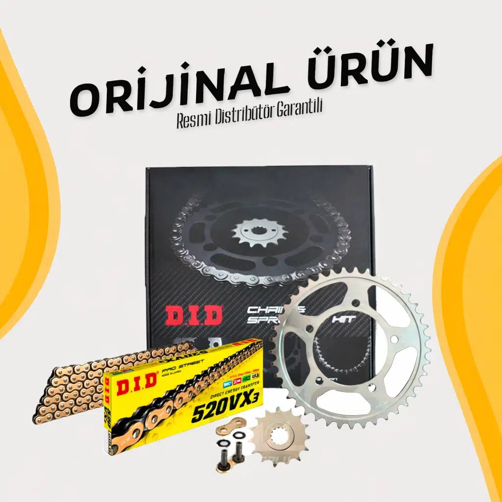 Dıd Husqvarna Svartpılen 125 Zincir Dişli Seti (2021-2023) X-Ringli Zincir (Gold Renk)