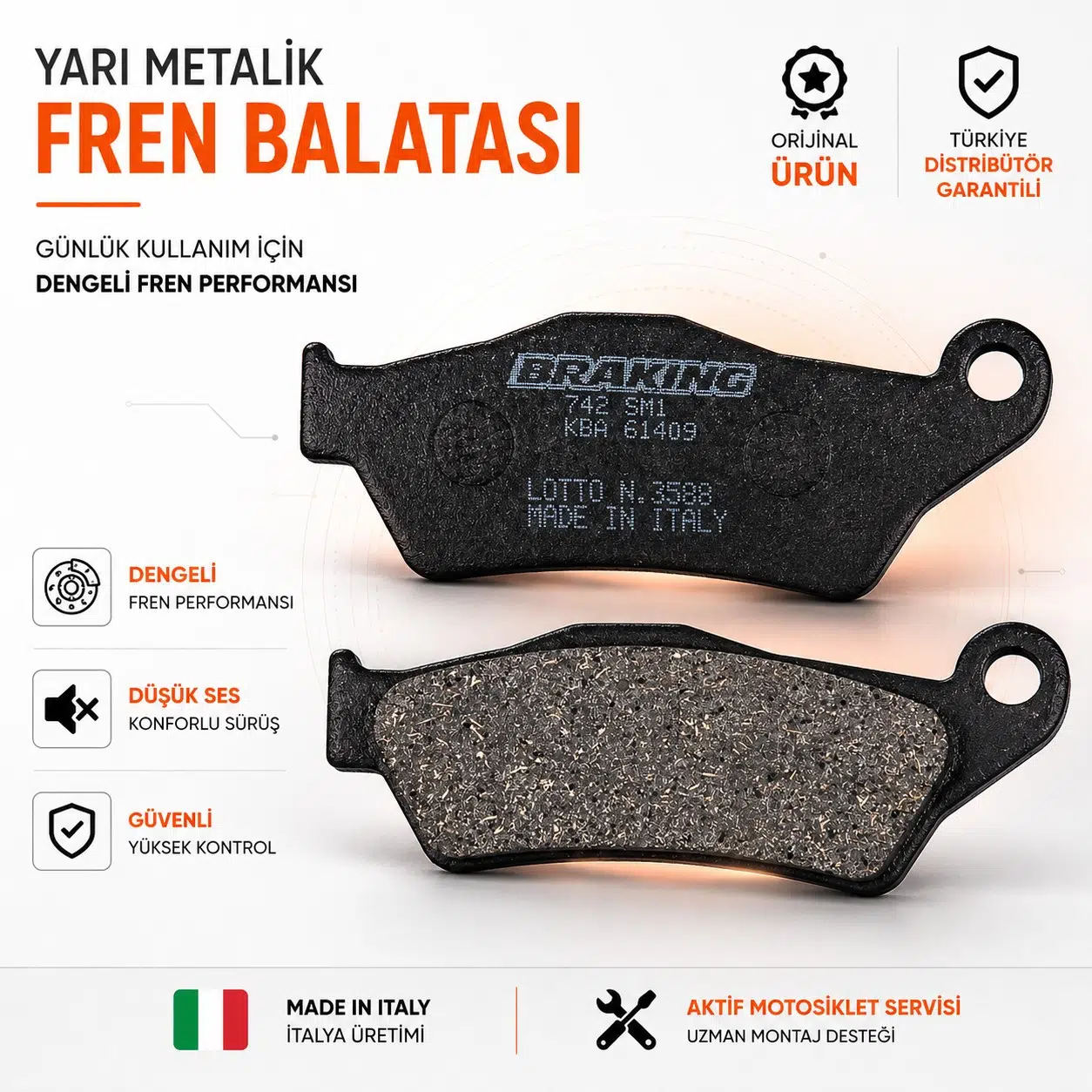 Braking Aprilia Srv 850 (2012-2016) Yarı Metalik Ön Fren Balatası