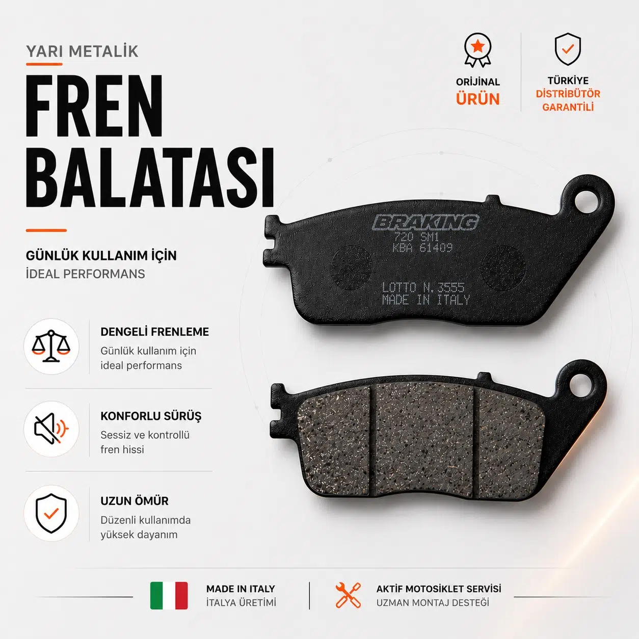 Braking Honda Cb500f (2013-2019) Yarı Metalik Ön Fren Balatası