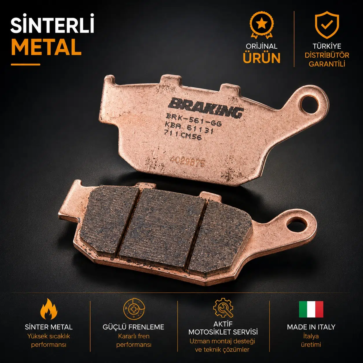 Braking Honda Cb750 Hornet (2023-2024) Sinterli Arka Fren Balatası