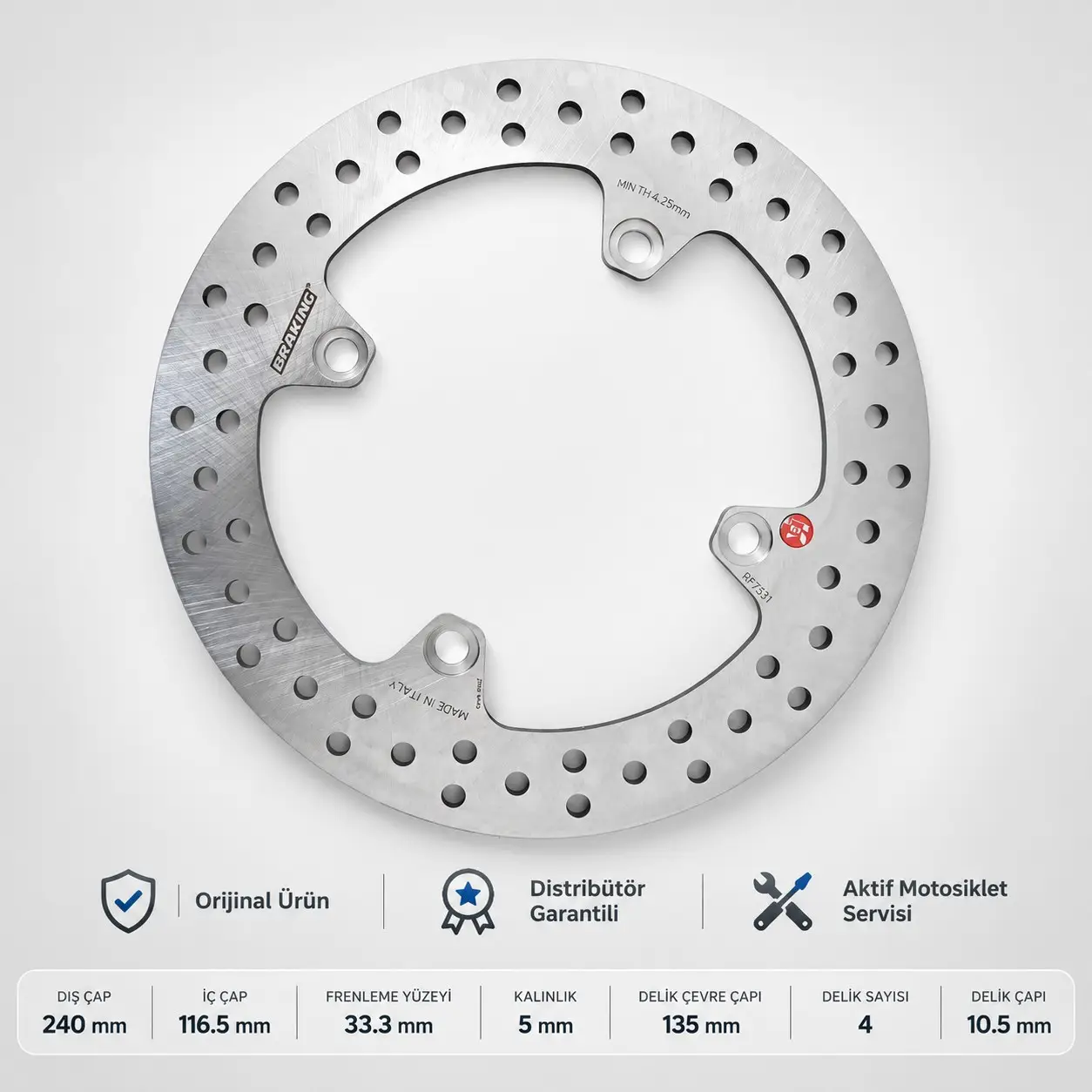 Braking Honda Cbr 600f (2011-2014) Arka Fren Diski