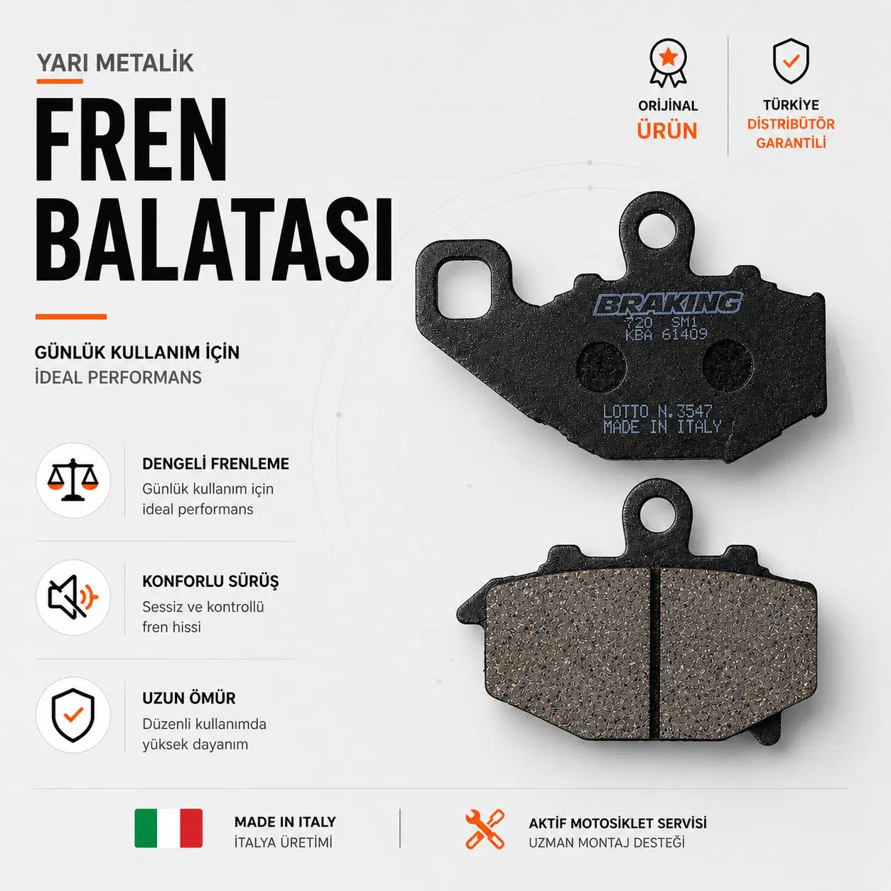 Braking Kawasaki Z 750 (2004-2006) Yarı Metalik Arka Fren Balata
