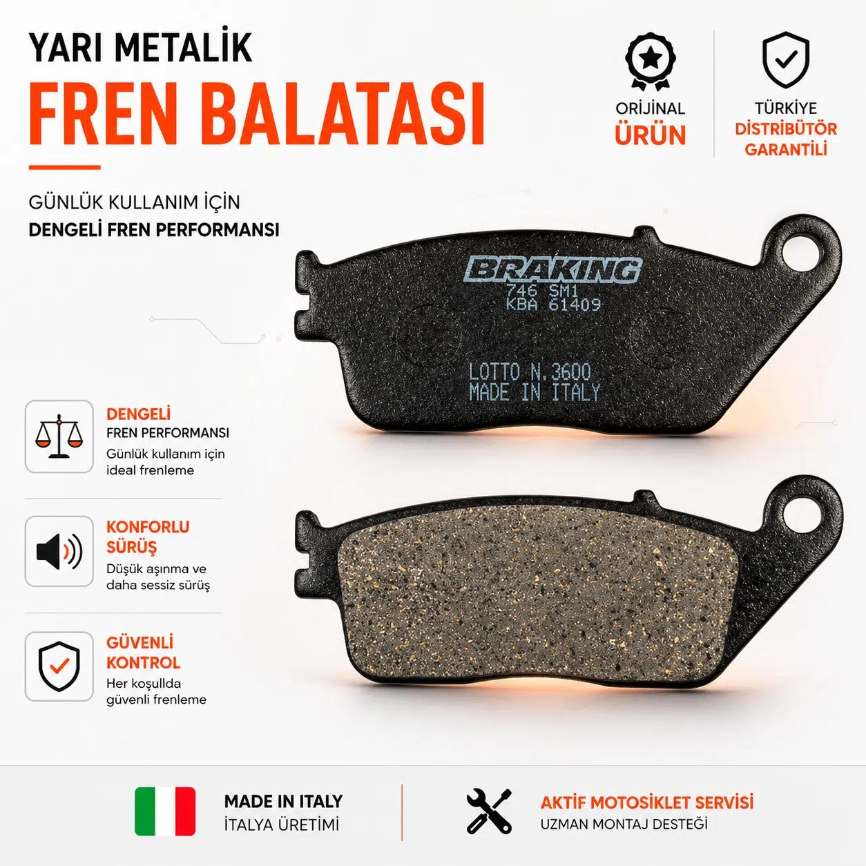 Braking Suzuki V-Strom 250 (2017-2020) Yarı Metalik Ön Fren Balatası