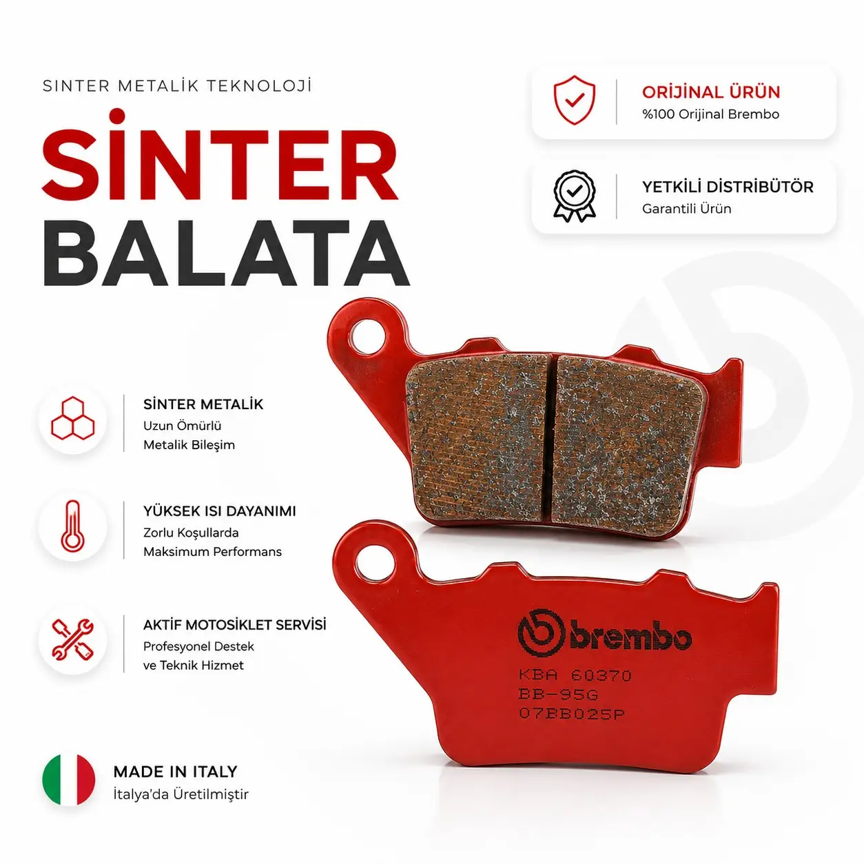 Brembo Aprilia Dorsoduro 900 (2017-2020) Sinterli Arka Fren Balatası