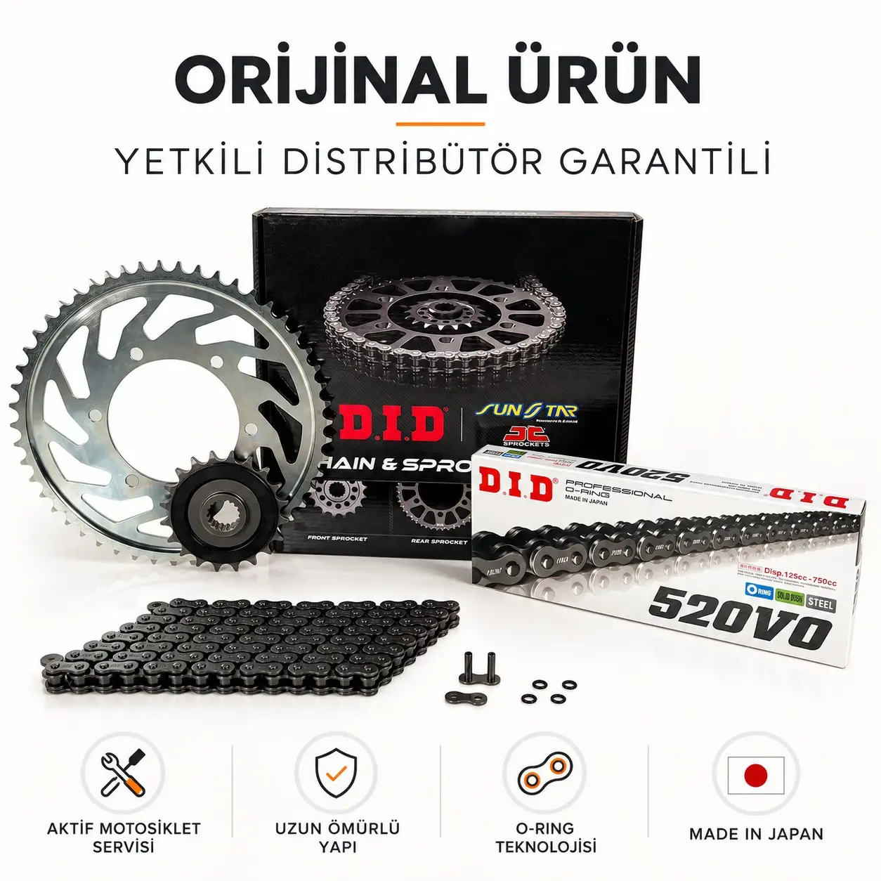 Dıd Bajaj Pulsar 400 Z (2025) Zincir Dişli Set O-Ringli Zincir (Çelik Renk)