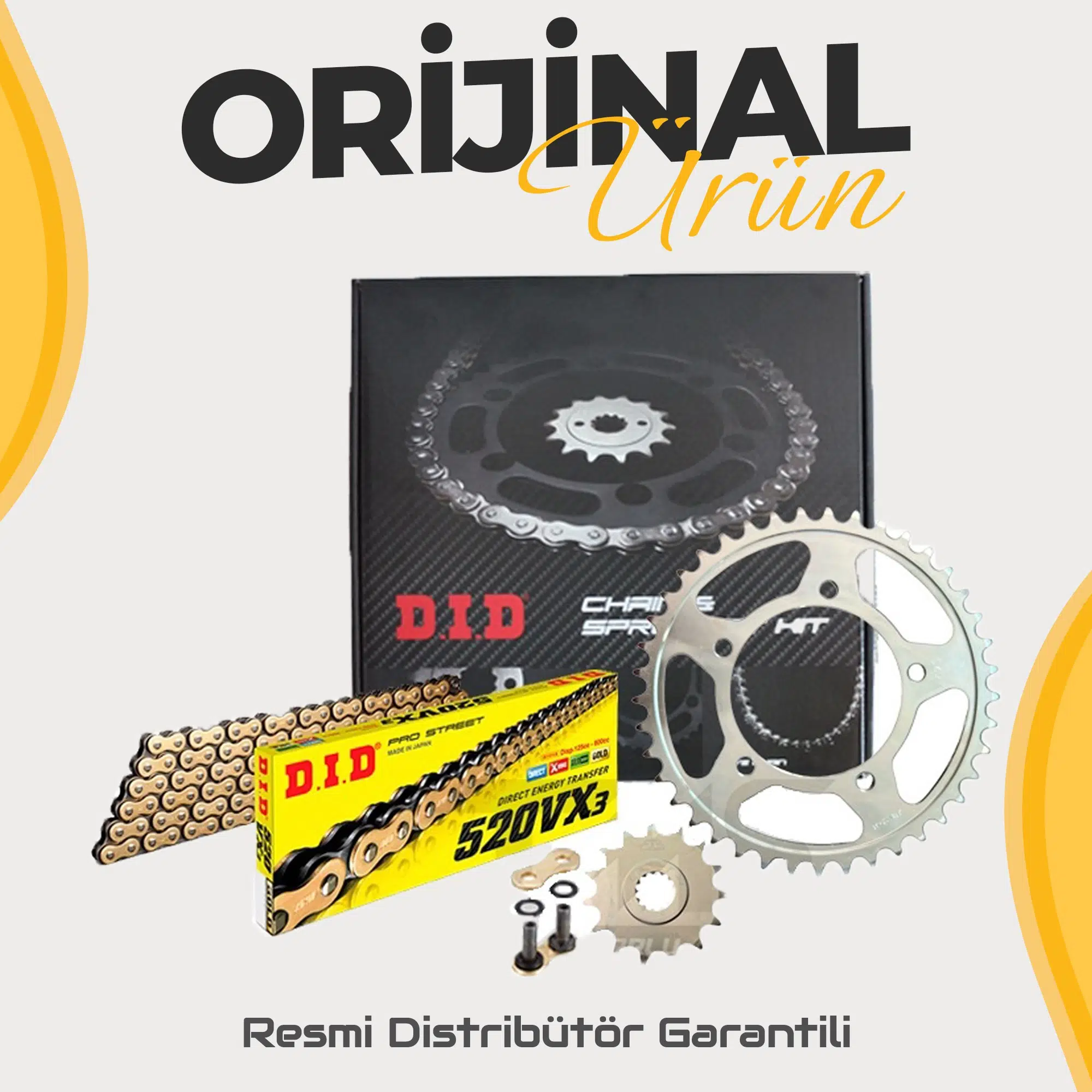 Dıd Bajaj Pulsar N 250 Zincir Dişli Seti (2022-2025) X-Ringli Zincir (Gold Renk)