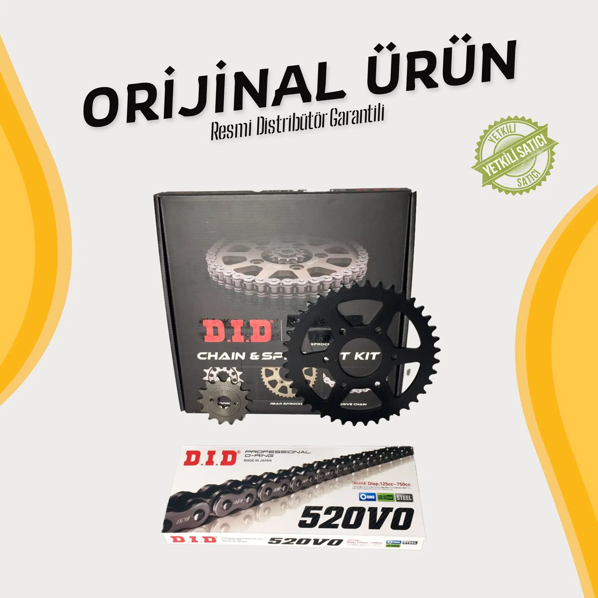 Dıd Bajaj Pulsar Rs 200 Zincir Dişli Seti (2015-2025) O-Ringli Zincir (Çelik Renk)