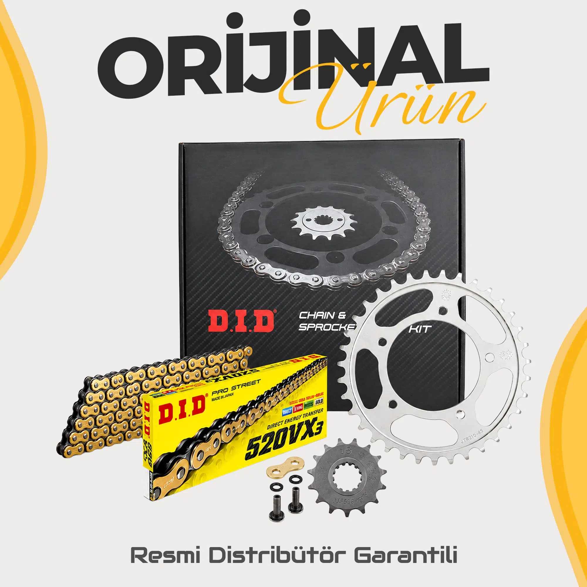 Dıd Ducati Monster 620 Zincir Dişli Seti (2004-2006) X-Ringli Zincir (Gold Renk)