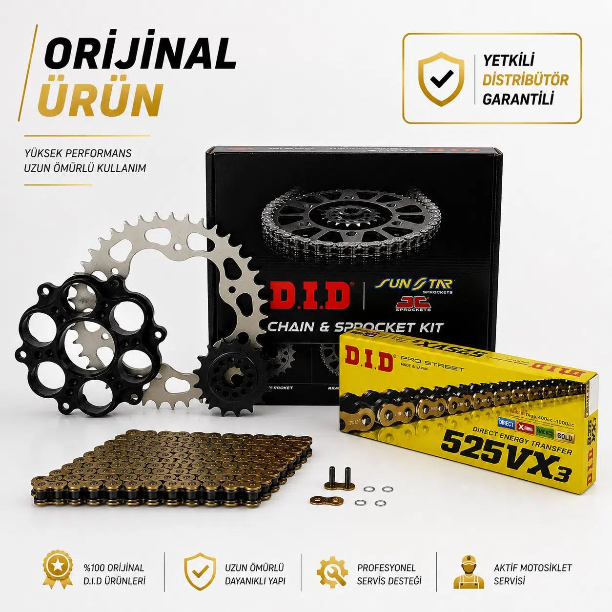 Dıd Ducati Monster 796 Zincir Dişli Seti (2011-2015) X-Ringli Zincir (Gold Renk)