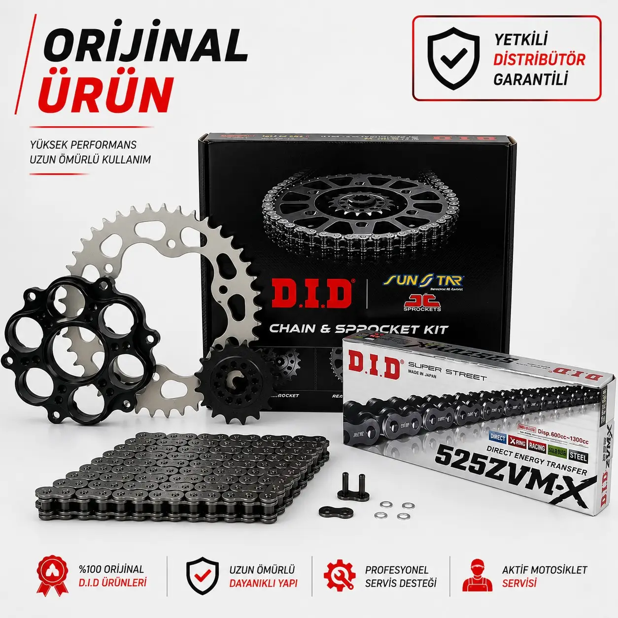 Dıd Ducati Monster Abs 1100 (2010-2011) Zincir Dişli Set Zvmx Zincir (Çelik Renk)