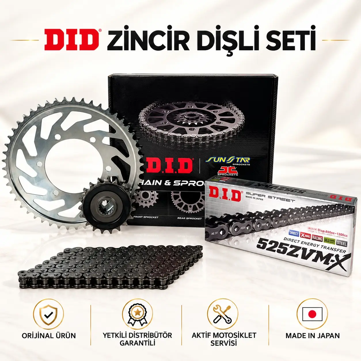 Dıd Ducati Multistrada V2 937 (2022-2024) Zincir Dişli Set Zvmx Zincir (Çelik Renk)
