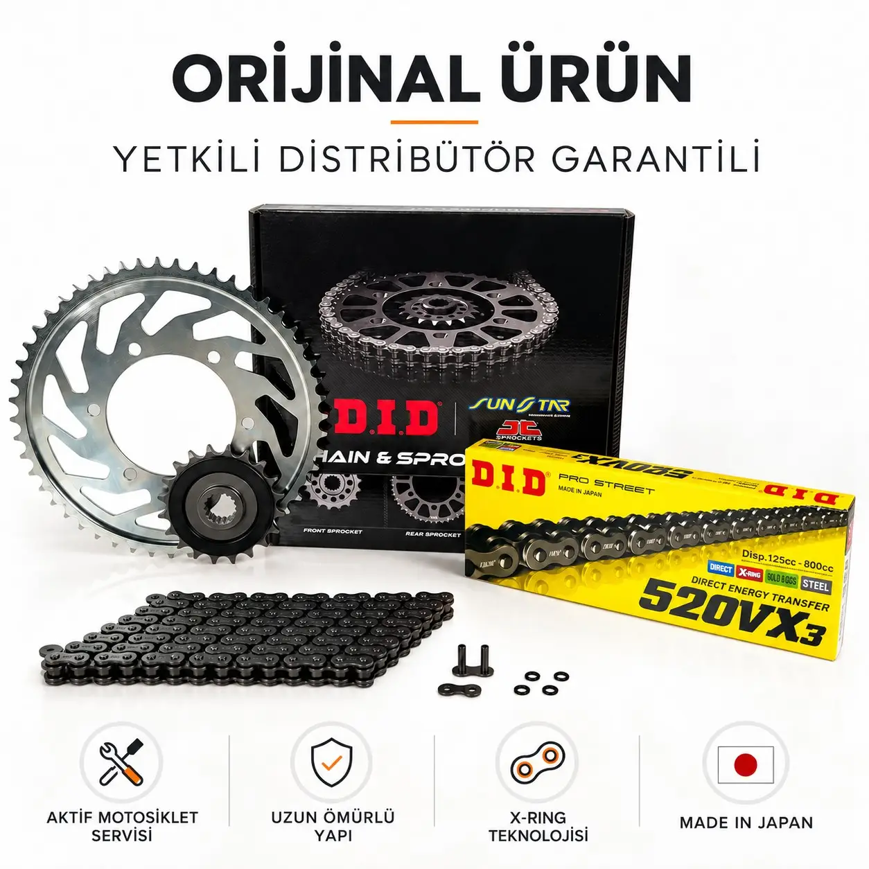 Dıd Ducati Scrambler 400 Zincir Dişli Seti (2016-2021) X-Ringli Zincir (Çelik Renk)