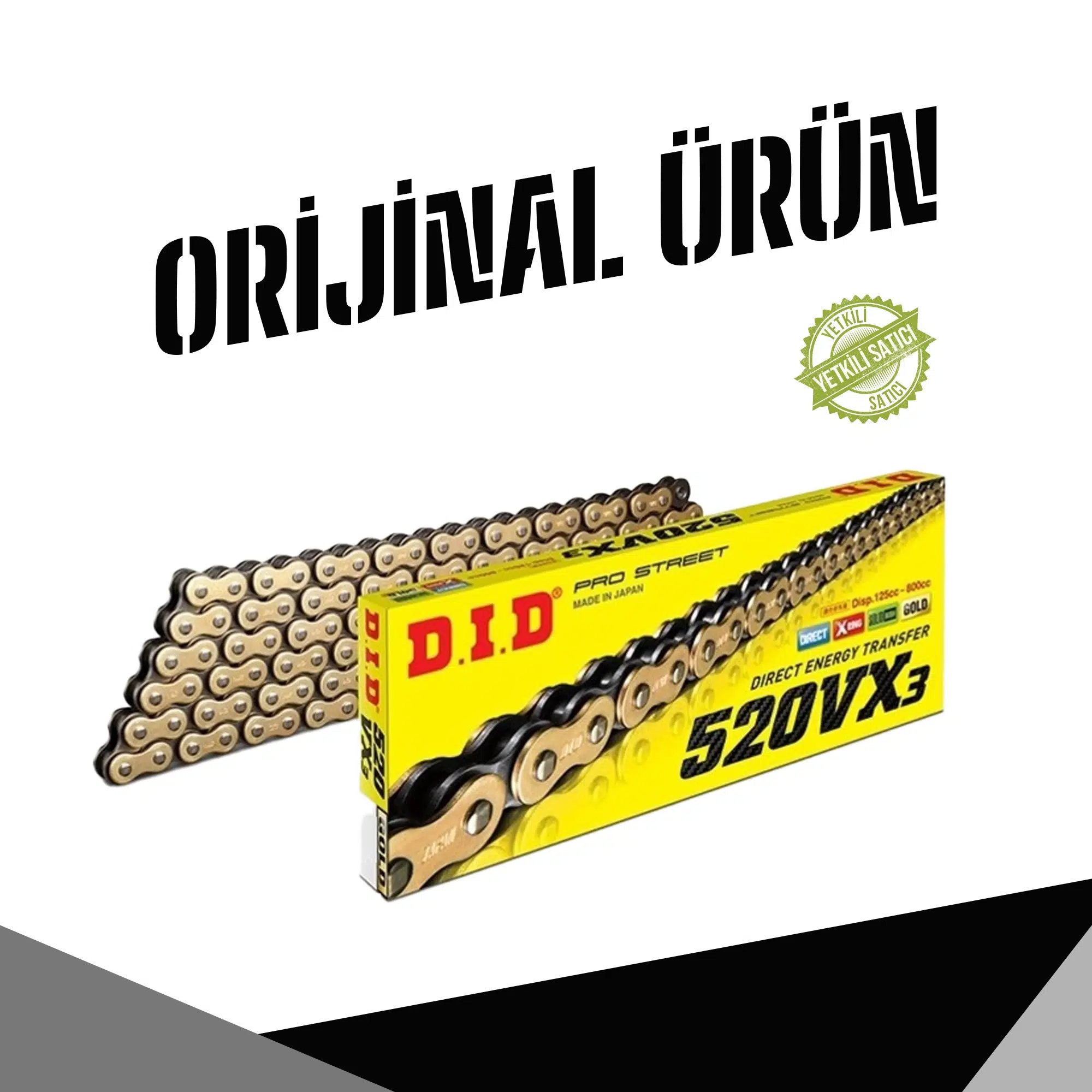 DID KAWASAKİ NINJA 300 (2013-2017) 520-106 BAKLA VX3 X-RİNG ZİNCİR (GOLD RENK)