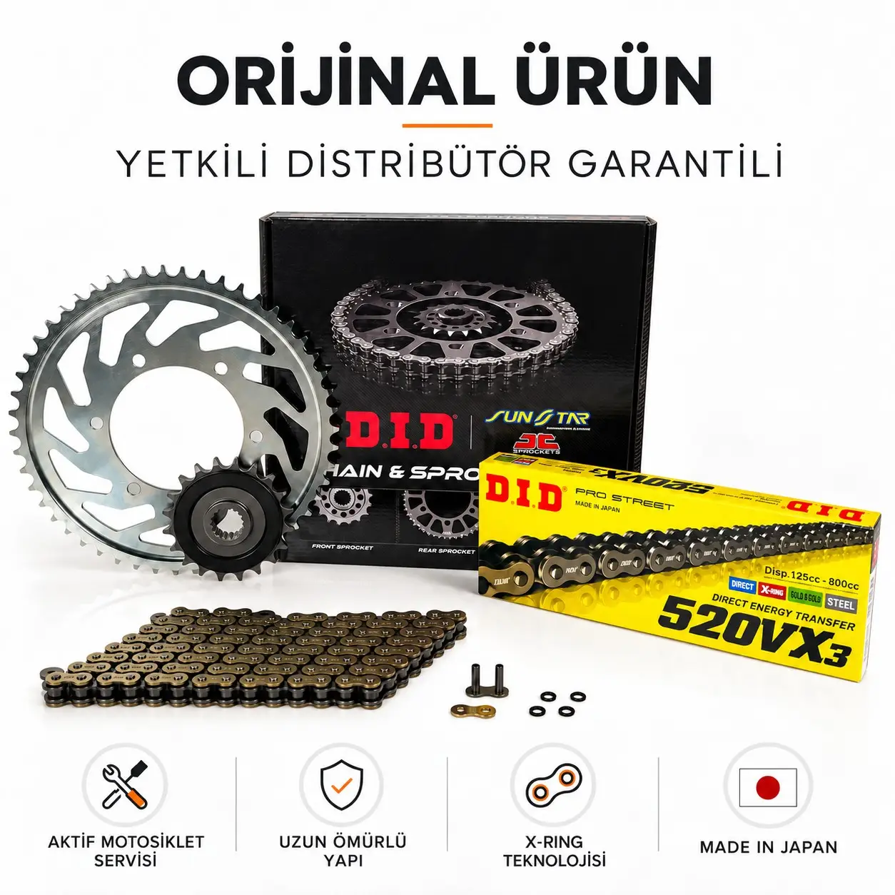Dıd Kawasaki Ninja Ex650 Krt Zincir Dişli Seti (2017-2024) X-Ringli Zincir (Gold Renk)