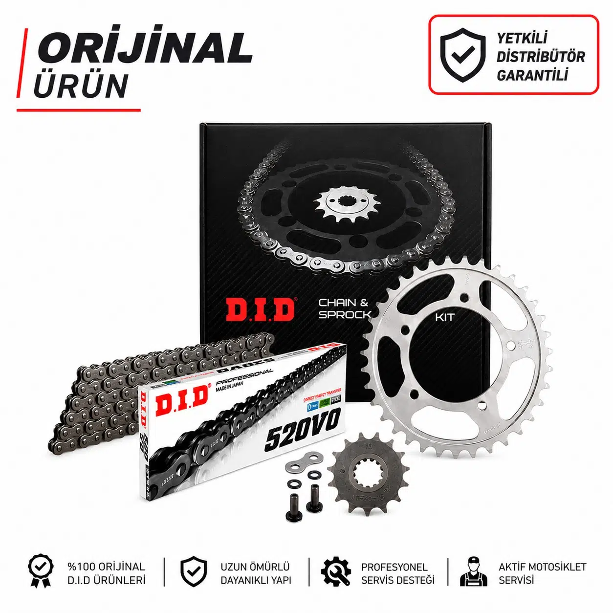 Dıd Kawasaki Z 650 Zincir Dişli Seti (2017-2024) O-Ringli Zincir (Çelik Renk)