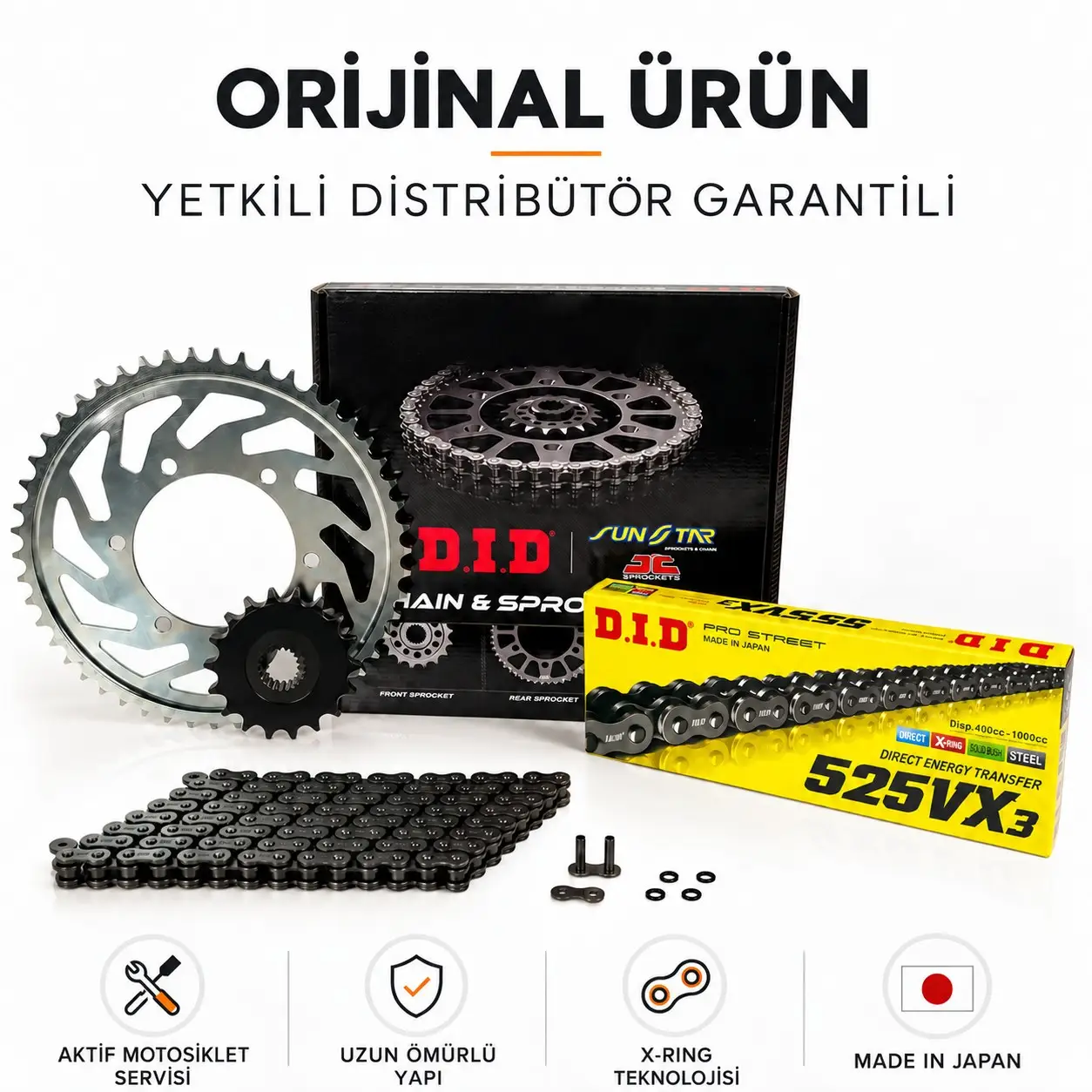 Dıd Kawasaki Zx-10r Zincir Dişli Seti (2008-2010) X-Ringli Zincir (Çelik Renk)