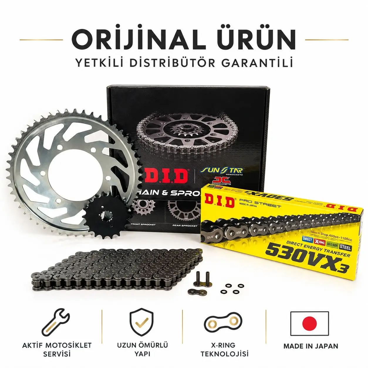 Dıd Kawasaki Zx-12 R Zincir Dişli Seti (2000-2006) X-Ringli Zincir (Çelik Renk)