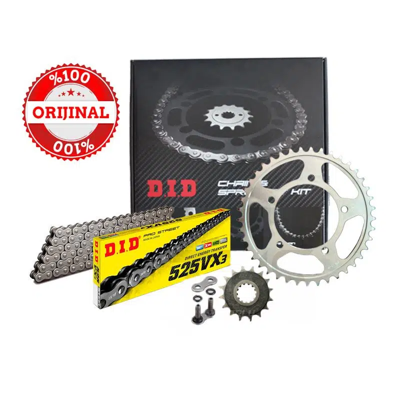 DID SUZUKİ GSX-R 1000 ZİNCİR DİŞLİ SETİ (2017-2020) X-RİNGLİ ZİNCİR (ÇELİK RENK)