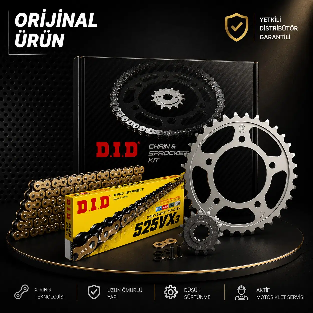 Dıd Triumph Bonneville T120 Zincir Dişli Seti (2016-2021) X-Ringli Zincir (Gold Renk)
