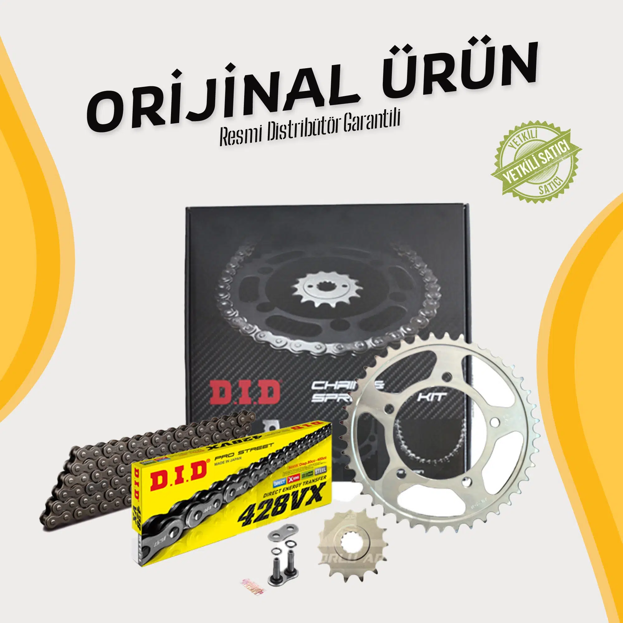 DID YAMAHA YZF R125 ZİNCİR DİŞLİ SETİ (2008-2018) X-RİNGLİ ZİNCİR (ÇELİK RENK)