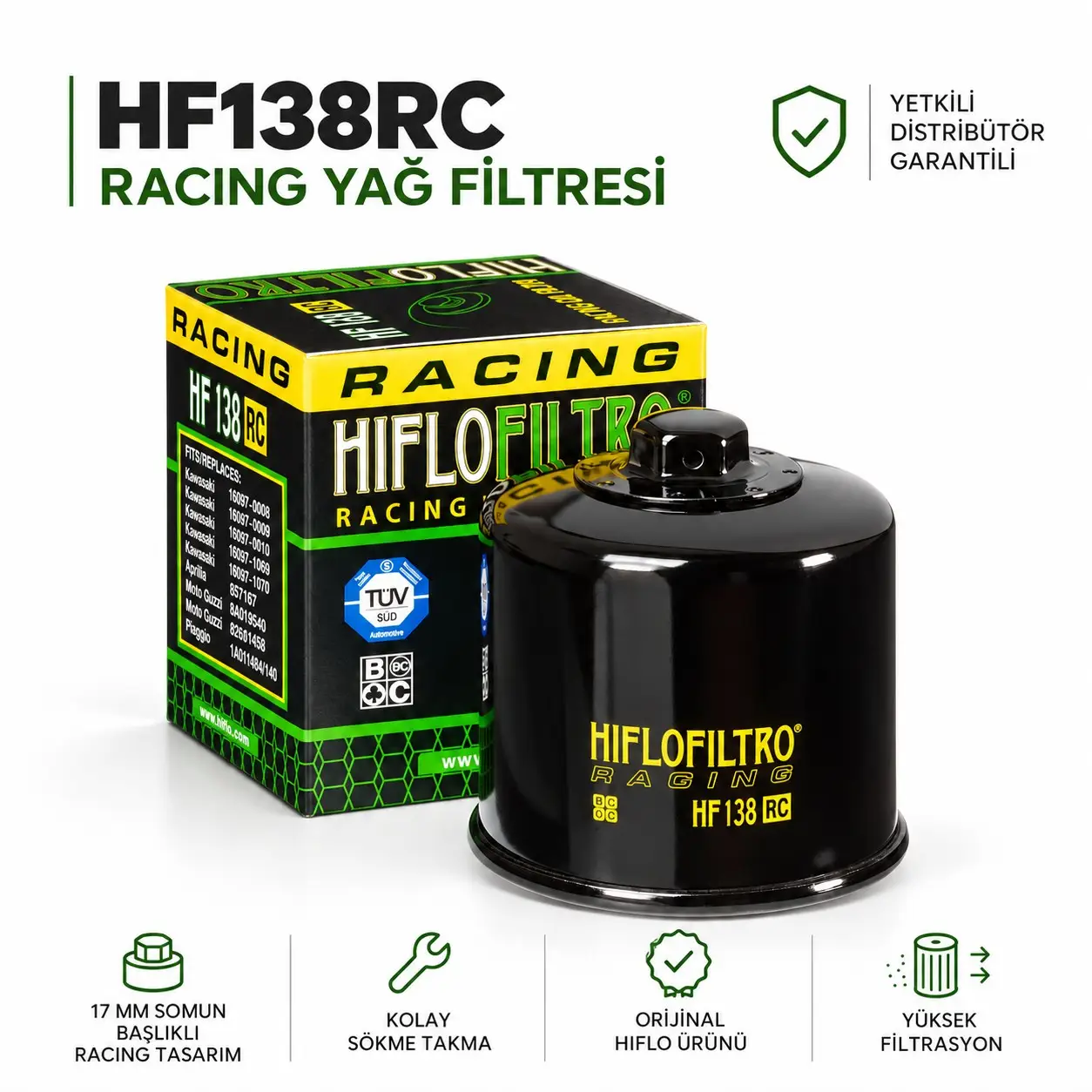 Hiflo Hf138rc Suzuki Gsx-S 750 (2017-2021) Racing Yağ Filtresi