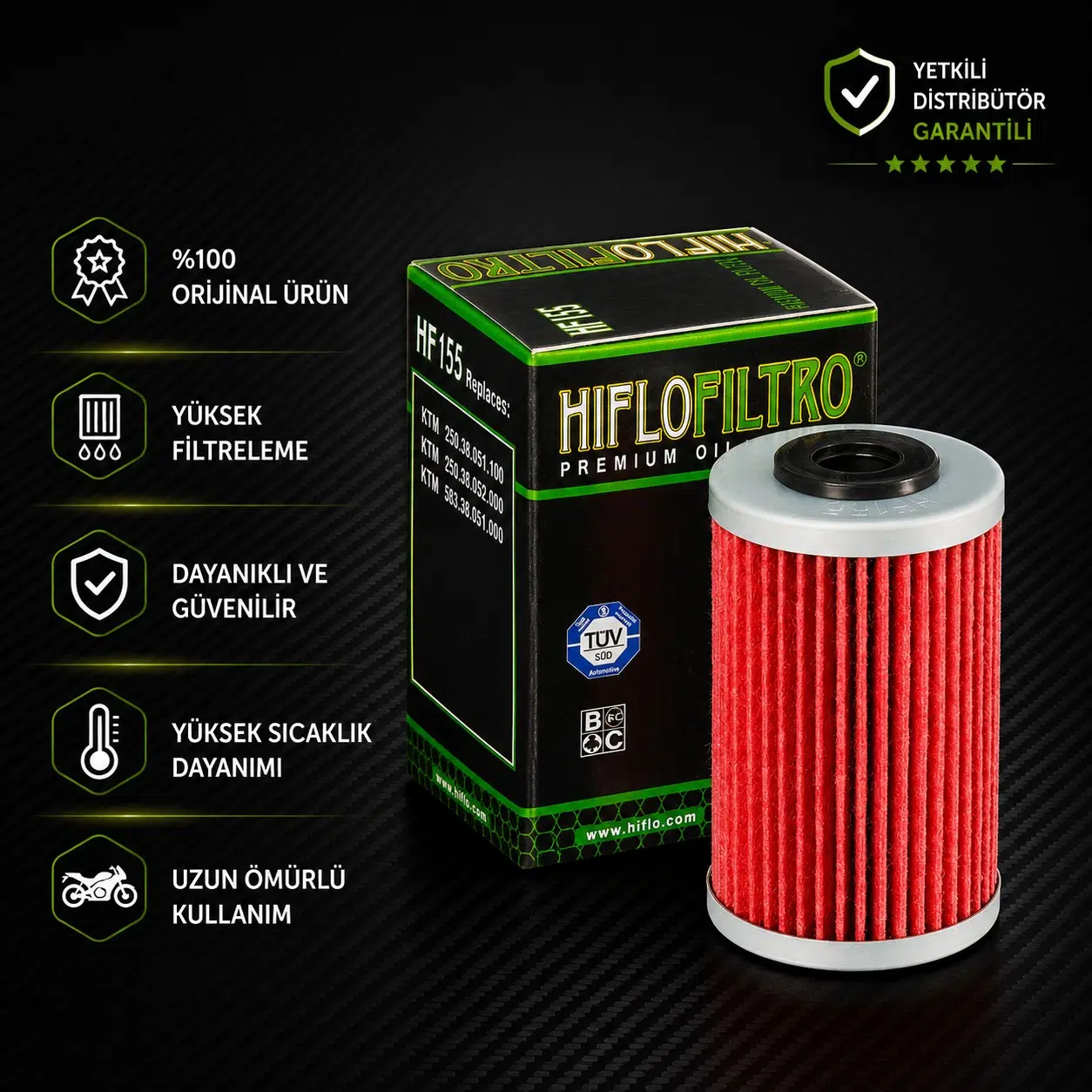 Hiflo Hf155 Ktm Duke 690 (2008-2019) Yağ Filtresi