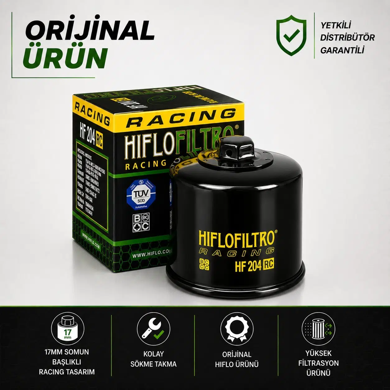 Hiflo HF204RC Yamaha Mt-10 (2016-2023) Racing Yağ Filtresi