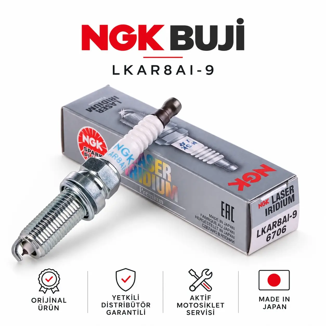 Ngk Bajaj Dominar 400 Orta İridium Buji (2013-2025) LKAR8AI-9